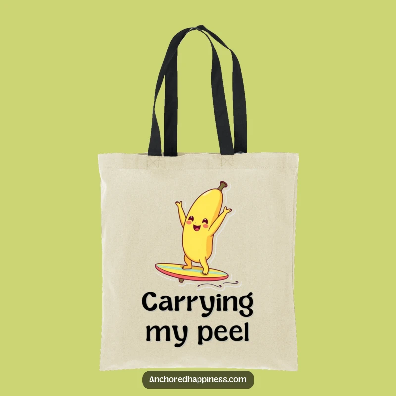 Funny Banana Surf Tote Bag: Carry Your Tropical Laughs