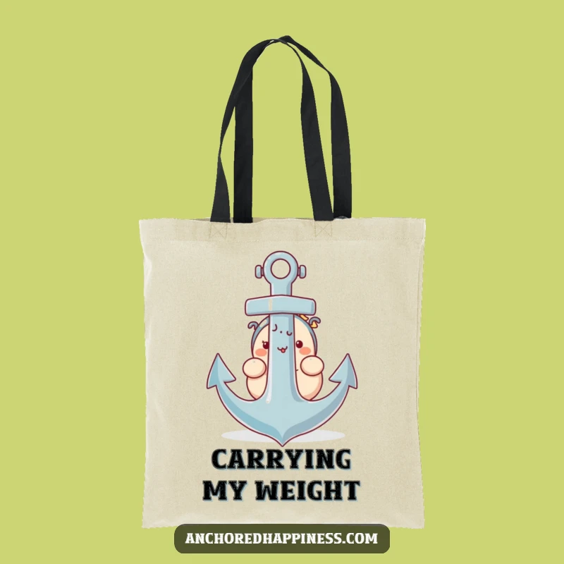 Funny Anchor Peeker Tote Bag - Plump Character Nautical Accessory
