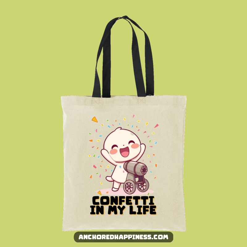 Funny Confetti Cannon Tote Bag - Joyful Party Accessory