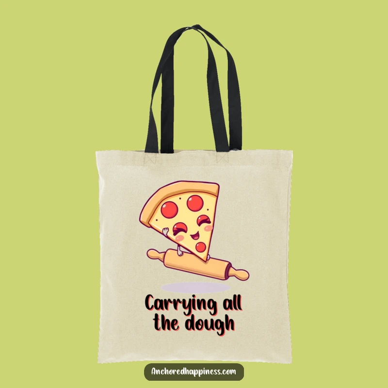 Funny Pizza Tote Bag - Winking Slice Balance, Foodie Carry-All