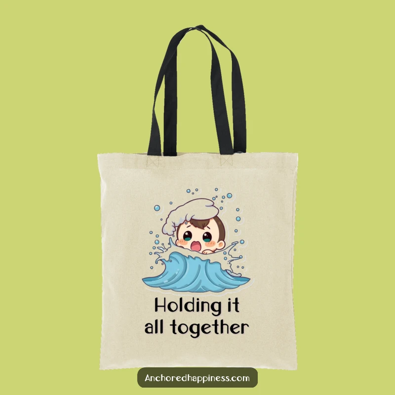 Funny Wave Splash Shock Tote Bag - Carry Your Beach Humor