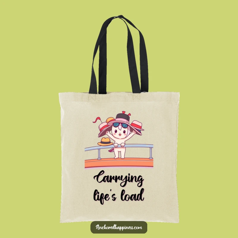 Funny Yacht Life Tote Bag - Balancing Hats, Luxury Boat Accessory