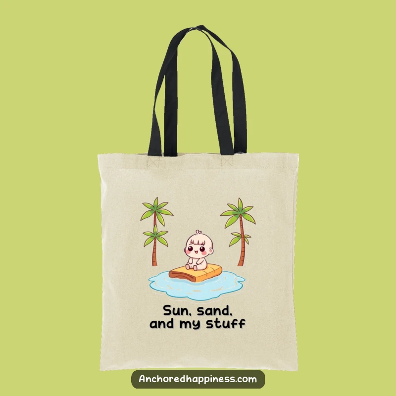 Funny Kawaii Sunbathing Raft Tote Bag - Durable & Hilarious Beach Essential Gift